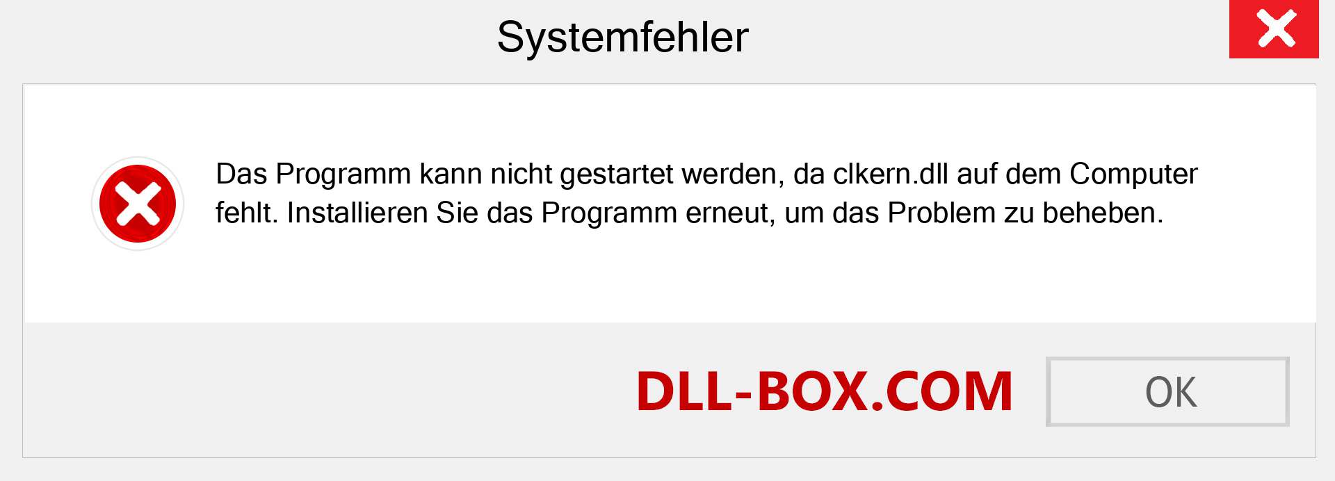 clkern.dll-Datei fehlt?. Download für Windows 7, 8, 10 - Fix clkern dll Missing Error unter Windows, Fotos, Bildern